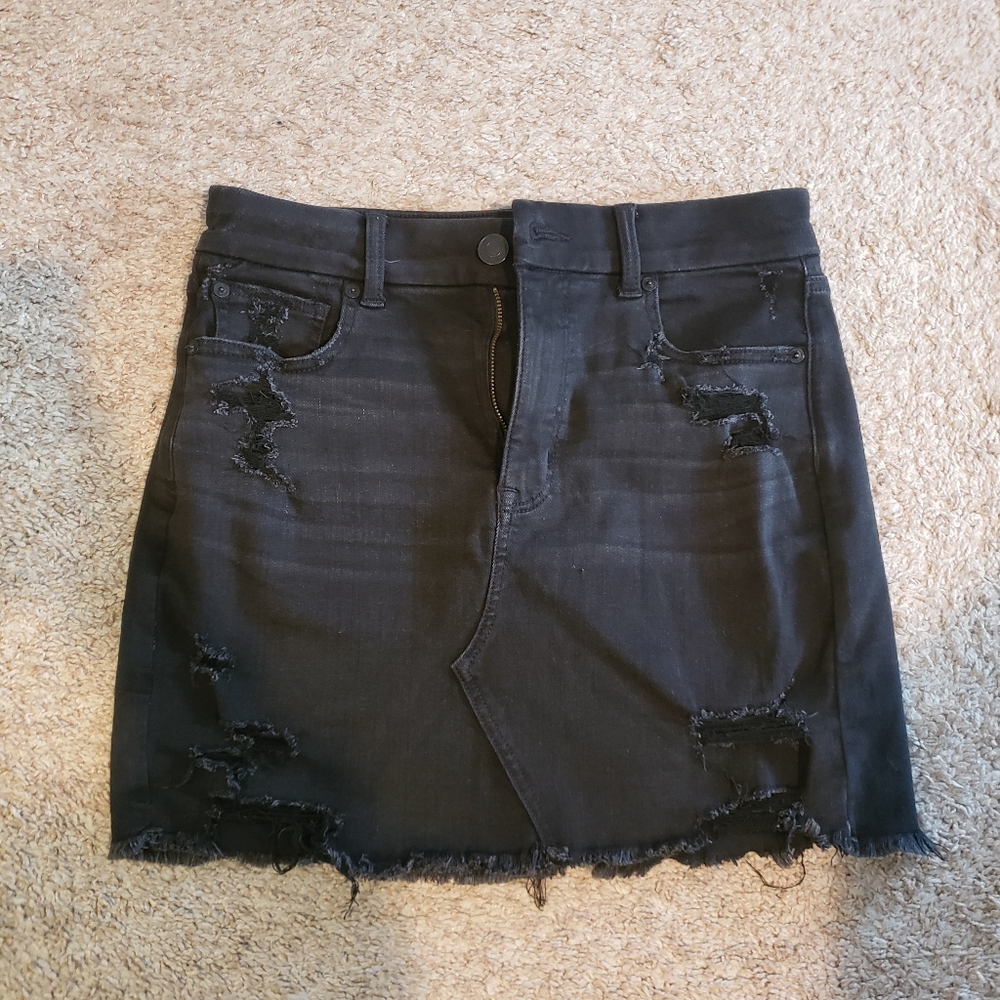 American Eagle Black Denim Skirt